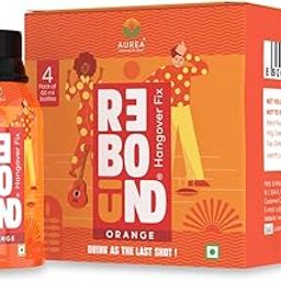 REBOUND Orange Flavor Liquid Pack Of 4-Clinically Proven Anti-Hangover Drink|100% Safe & Vegan|Made With Natural Ingredients|Hangover Free Wake Up Next Day|No Side Effects-image-63