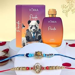 VOKKA Rakhi Gift for Brother –1 Unisex Panda Perfume 100ml with 2 Rakhis | Aqua Star & Veerbond Rakhi | Raksha Bandhan Combo Set for Bhaiya & Bhabhi-image-97