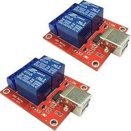 UJEAVETTE 2PCS 2Way USB Relay Module HID no Drive USB Relay Computer Control 5V-image-19