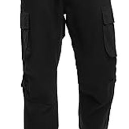 Black Pleated Elasticated Cargo Pants for Men-picture-53