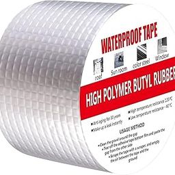 Barasti Super Waterproof Aluminum Butyl Tape Aluminum Foil Tape with Butyl Rubber Adhesive for Window and Metal Roof Flashing Patching and Gutter Leak Repair-11