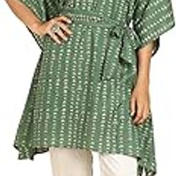 Pure Cotton Printed Short Kaftan with Kantha Work-picture-26