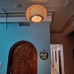 The Alpines Bamboo Hanging Globe Lampshade Without Bulb Natural & Handmade Hanging Lamp For Hotel, Resturant, Cafe, Home Decor Lights (12 INCHES)-picture-17