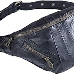 Waist Bag – Genuine Leather Fanny Pack Multi-Function Hip Bag Bum Bag Travel Pouch for Men and Women- Multiple Pockets & Sturdy Zippers Ideal for Hiking Running and Cycling Waist Bag-6