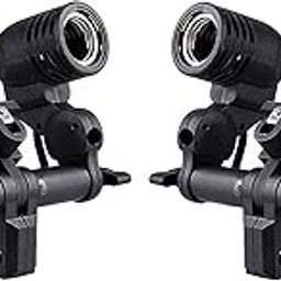 Hiffin 250W e27 LED Bulb Holder Base Socket Lamp (Black) - Set of 2-12
