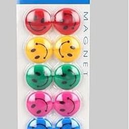 Round Cartoon Emoji Smile Smiley Face Fridge Magnets Refrigerator Magnetic Sticker Toys 3cm Diameter 10Pcs-image-14
