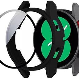 Prolet Classic Bumper Case Cover for Samsung Galaxy Watch 4 44mm TPU Plated Full Screen Protector (Black)-image-20