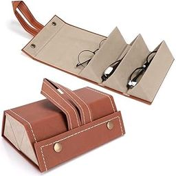 Sunglasses Organizer Box for Men & Women - Multiple Glasses Storage Case, PU Leather Eyeglass Holder with 3 Slots, Foldable Eyewear Storage, Travel Glasses Case with Magnetic Closure-image-37