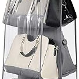 Jaravik 6 Pocket Foldable Hanging Purse Handbag Organizer for Storage Ladies Women Large Clear Hand Bag Storage Organizer (Grey)-image-66