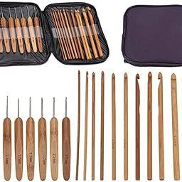 Do it Your Self Crochet Hook Set with Case, 20x2 Sizes 1.0-10.0 mm, Wooden Handles with Storage Pouch Different Sizes from 1.0mm to 10.0mm Handle Weave Sewing Tools Set Kit Crochet Needles for Crocheters (40)-image-30