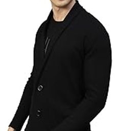 Waffle Knit Shrug for Men | Full Sleeve, Shawl Collar Cardigan for Men | Best for Casual Wear, Fashion Wear Cardigan-image-4