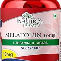 Natures Move Melatonin 10mg, L-Theanine & Tagara 250mg - 60 Capsules | Advanced Sleep Aid for Restful Night & Stress Relief-image-18