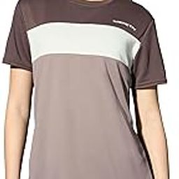 TECHNOSPORT Womens Slim Fit Half Sleeve Color Block T-Shirt with Anti Microbial, Techno Dry porperties for Yoga, Sports, Gym & Regular Use-picture-1