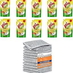 Viim Dishwash Gel, Lemon, 135ml | Dishwash Liquid Gel (Pack Of 10) | Ahuja Mart Multipurpose Dishwasher Kitchen Scrubber Dishwash Scrubber Pack of 10-image-21