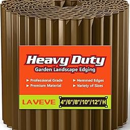 LAVEVE Corrugated Metal Garden Edging 10" x 20Ft, Landscape Edging Border for Lawn, Flower Bed, Garden Fence, Paver Edging (Bronze)-image-39
