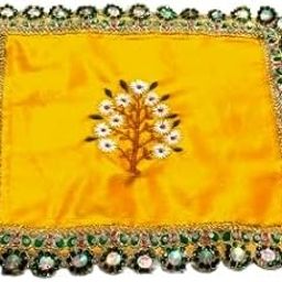 Shree adodhya (13×10 inch) square soft velvet Pooja aasan with embroidery,cloth chowki aasan kapda mat for god idol setting, Puja Mandir table and temple shelf (pack of 1)-image-72