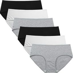 Women's Everyday Soft Cotton, High Hipster Full Coverage,Solid Briefs Panties for Combo Panty (Pack of 6) (Multicolor)-image-99