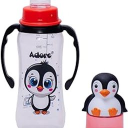Adore Yeah! Character Hood Soft Spout Sipper | Narrow Neck | Anti-Colic with Non-Slip Handles (250ml) (Penguin)-43