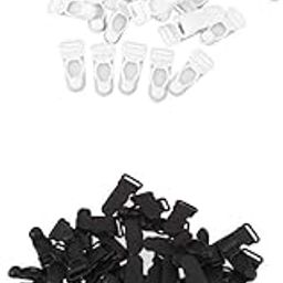 FABLOFT® 100pcs Womens Garter Belt Clips Hooks Suspender Clips Black & White-image-26