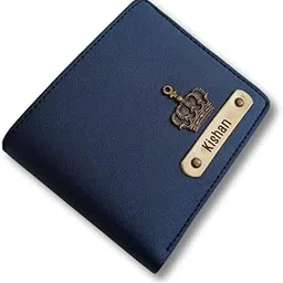 Plexicrafts Personalized Leather Wallet for Men – Custom Slim Stylish Wallet with Name & Charm – Unique Birthday & Anniversary Gift for Husband, Boyfriend, Employees, Clients – Blue-picture-8