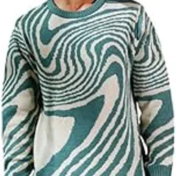 campus sutra Men's Sweater | Round Neck, Ribbed Cuff Sleeves, Pull On Closure, Ribbed-Straight Hem | Abstract Jacquard for Casual-picture-24