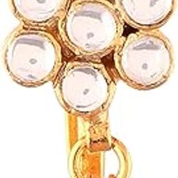 Gold Plated Gleaming Crystals Designer Nose pin for girls and women NR1100167G-24
