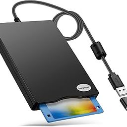 3.5 USB External Floppy Disk Drive Portable 1.44 MB FDD for PC Windows 98 ME 2000 XP Vista Windows 7 8 No Extra Driver Required Plug and Play Black-22