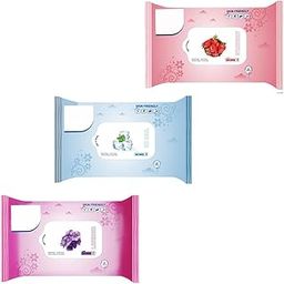 Facejewel Breathing Cleansing Moisturising & Soothing Strawberry,Ice Cool,Lavender Wet Wipes With (75 Wipes)-image-80