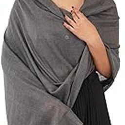 Sethssssss Women's Pure Pashmina Stole,Wraps (Grey, Size 70x200cm)-picture-17