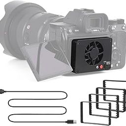 Camnoon FS-04B Camera Cooling Fan External Cooling System with 2 Fan Speeds 4pcs Mounting Adapter Plates for Sony A7M4/ZVE1/A6700/A7C2/A7S3/ZV-E10/FX30, for Canon R5/R6/R7, for Fujifilm XT4 Cameras-image-23