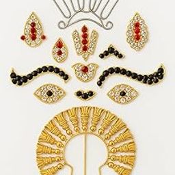 AAHKELS Varalakshmi Combo Eye Set| Gold Plated God Arch | Pooja kalasam Flower Stand Stick Metal-image-66