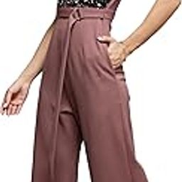 Women's V Neck Short Sleeve Embellished Jumpsuit-image-70