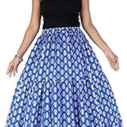 Printed Cotton Women Wear Long Skirt Length 40" inch-image-29