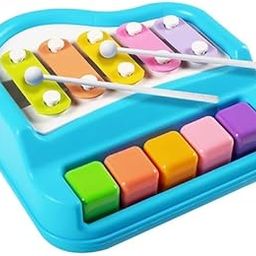 ACESQUARE 2-in-1 Piano Xylophone for Kids | Multicolor 5 Key Musical Toy with Mallets | Educational Instrument Toy Set for Toddlers, Boys & Girls | Early Learning Sound & Music Playset-image-63
