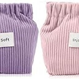 Parv International HUF Soft Corduroy Makeup Bag Set – Travel Cosmetic Pouch, Portable Toiletry Organizer for Women & Girls (2 Pack, Pink & Purple)-image-54