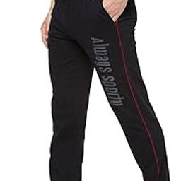 Men's Print Cotton Slim Fit Gym Track Pants with Zipper Side Pockets-image-33