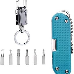 CLOUDTAIL CHOICE Multitool, Pocket Tool with Keychain, 6-Bit Screwdriver, Folding Knife, Black, Stainless Steel, Pack of 2-19