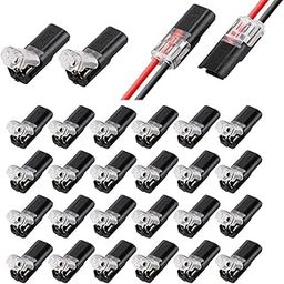 Serplex® 24pcs 2-Pin Cable Connector for 18-24AWG Wires, 2 Way Universal Compact Wire Terminals, 2 Pin Push-Type Connectors with Locking Buckle, Electrical Wire Connector-21