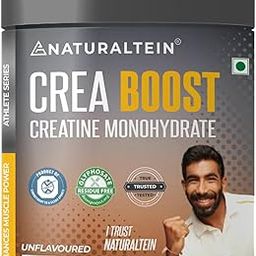 NATURALTEIN Creatine Monohydrate Unflavoured (250 Grams, 83 Servings)| Boosts Strength, Endurance & Muscle Recovery | No Fillers, No Preservatives|Fast Recovery|Increases Muscle Mass-23