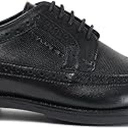 Genuine Leather Black Casual Brogue Derby Laceup Shoes for Men-image-70