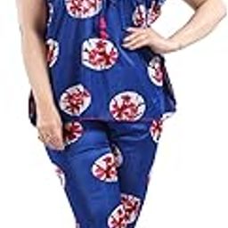 Women's Satin Printed Kaftan Top & Pyjama Set-image-47