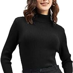 Solid Full Sleeves Highneck Winter Sweater for Womens/Casual Pullover/Womens Turtle Neck/Highneck T-Shirt-image-12