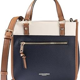 London Women's Navy Blue Mini Colour Block Handheld Satchel Bag with Detachable and Adjustable strap | Bags for women | Ladies Purse Handbag-image-46