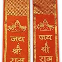 Shri ram Patka| Jay Shri Ram Scarf| Ram lala Patka for Men, Women l Jai Shri Ram Gamcha l Gamcha Satin Orange l68 Inch Size Patka Saffron l Ram lala Printed Scraf-image-9