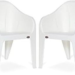 OAKNEST Supreme Futura Stackable Modern All Purpose Plastic with-Arm Chair Suitable for Home, Office, restaurent, Garden and Many More (Color: Milky White | Set of 2 Pc)-image-29