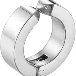 the men thing ONYXLOOP - SILVER - Non-Piercing Pure Titanium Steel Earring for Men & Boys-picture-37