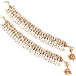 Traditional Gold Plated Kundan Pearl Payal Anklet for Women (A035W)-image-28