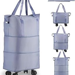 Expandable Foldable Duffel Trolley Bag with Wheels – Rolling Luggage Travel Bag for Men & Women Lightweight, Spacious, and Durable Travel Companion (Multicolor)-image-16