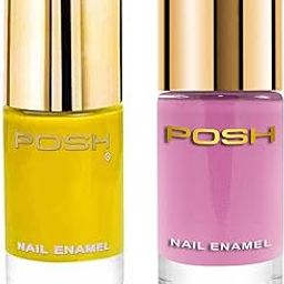 POSH HIGH GLOSS QUICK DRY TOXIN FREE NAILPOLISH COMBO OF 2, BUMBLE BEE,PURPLE GLARE, 622,623-image-57
