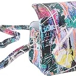 Camera Protective Case for Fujifilm Instax Mini 12, Color Print PU Leather Bag with Adjustable Shoulder Strap (Colorful Graffiti)-image-30
